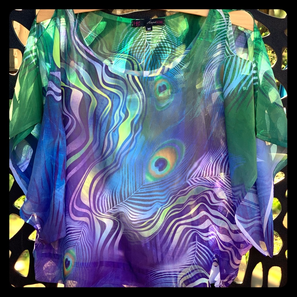 Med blouse w/attached tank